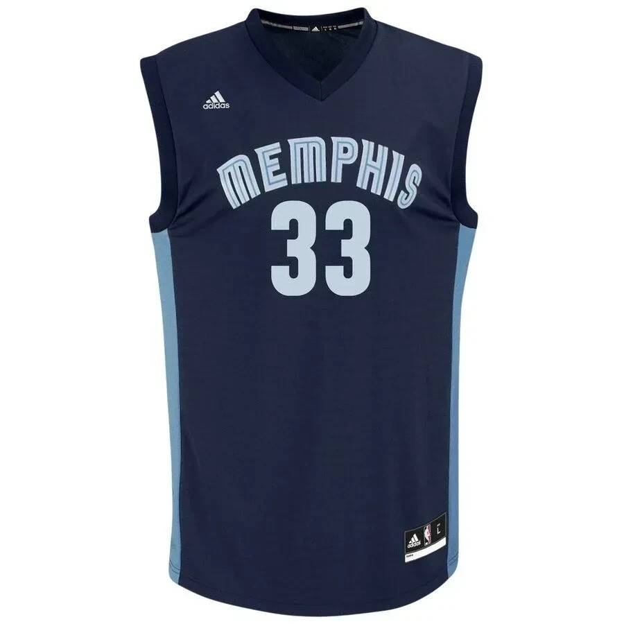 Alternative view of Marc Gasol Memphis Grizzlies Jersey - Navy Blue - JS819 