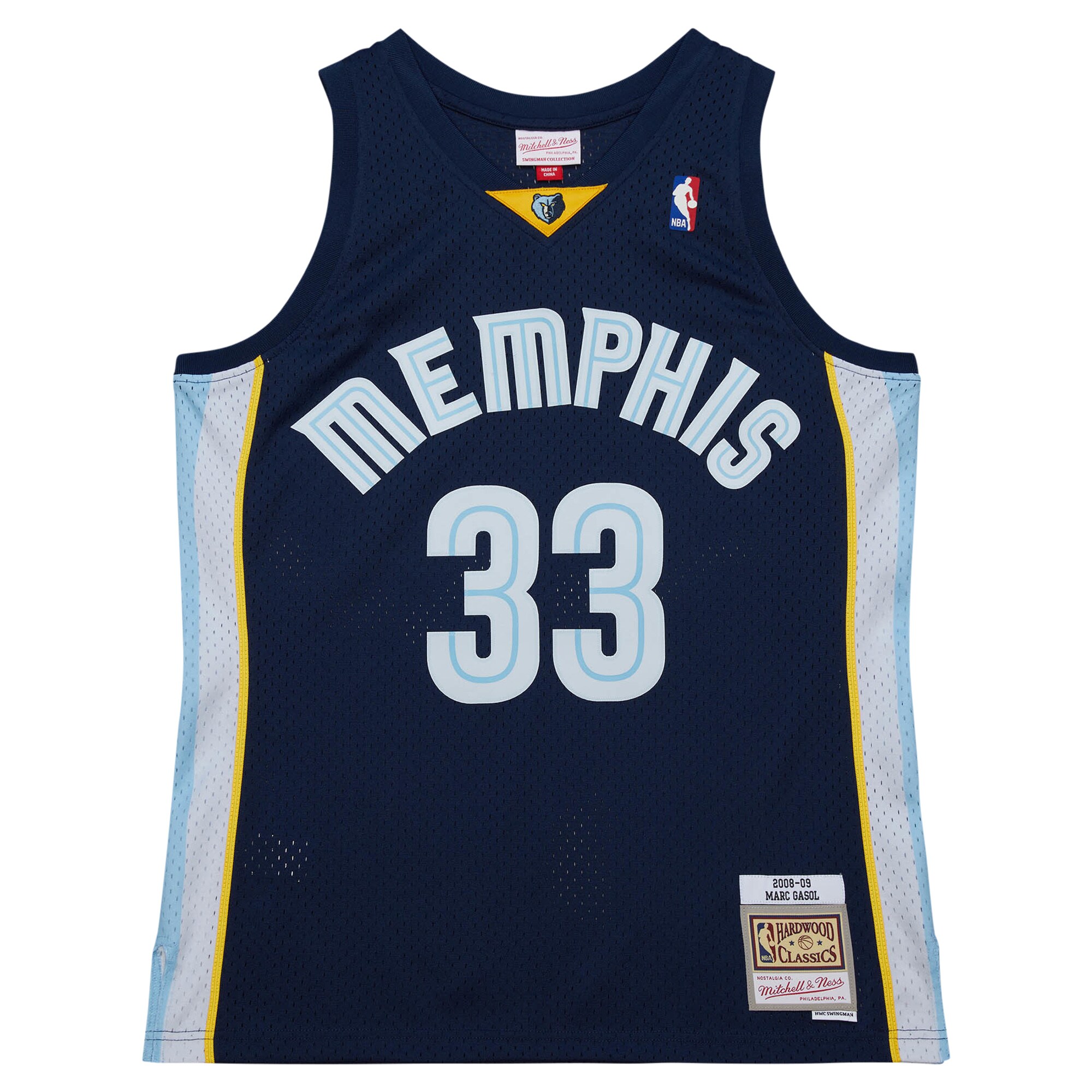 Alternative view of Marc Gasol Memphis Grizzlies Mitchell & Ness 2008/09 Hardwood Classics Swingman Throwback Jersey - Navy