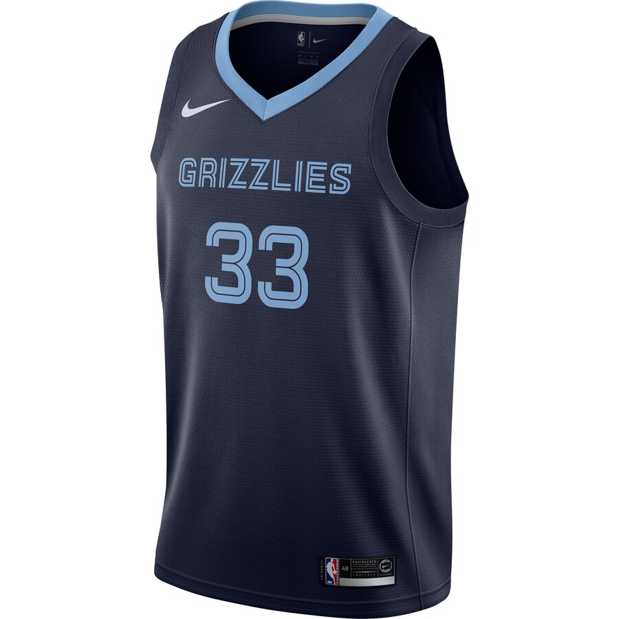 Alternative view of Marc Gasol Memphis Grizzlies Replica Swingman Jersey - Icon Edition - Navy
