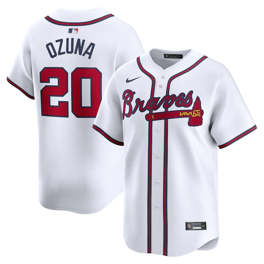 Marcell Ozuna 20 Atlanta Braves Home Limited Player Men Jersey - White - JS276