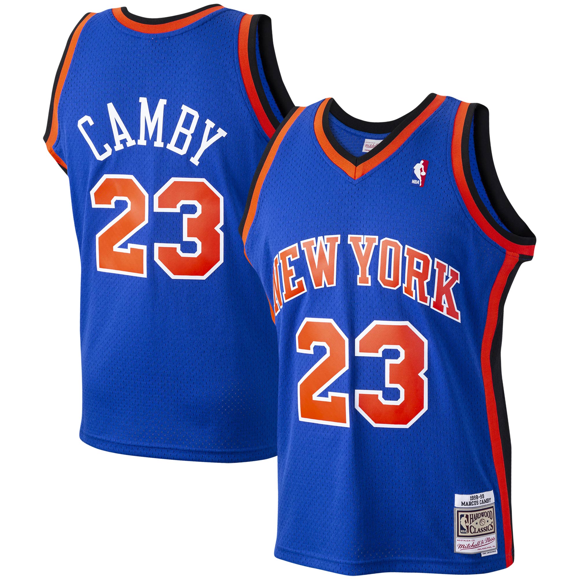 Alternative view of Marcus Camby New York Knicks Mitchell & Ness 1998-99 Hardwood Classics Swingman Player Jersey – Blue – Jsfangear Jersey Store