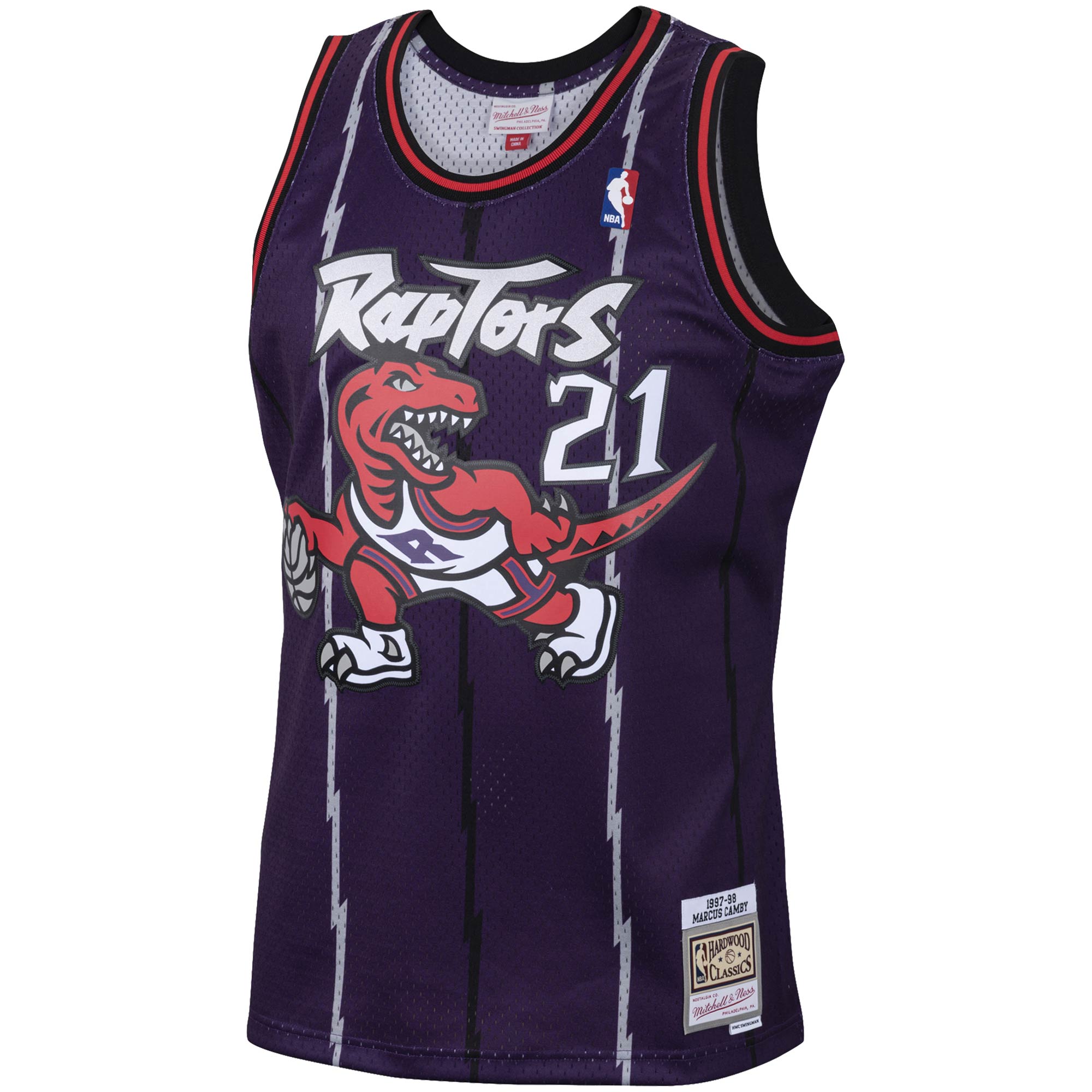 Alternative view of Marcus Camby Toronto Raptors Mitchell & Ness 2001/02 Hardwood Classics Swingman Jersey - Purple