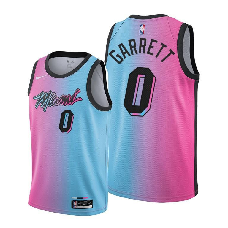 Marcus Garrett 0 Miami Heat City Edition Blue Pink Jersey - Men Jersey - JS854 