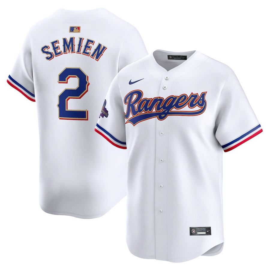 Marcus Semien 2 Texas Rangers 2024 Gold Collection Limited Jersey - White - JS571 