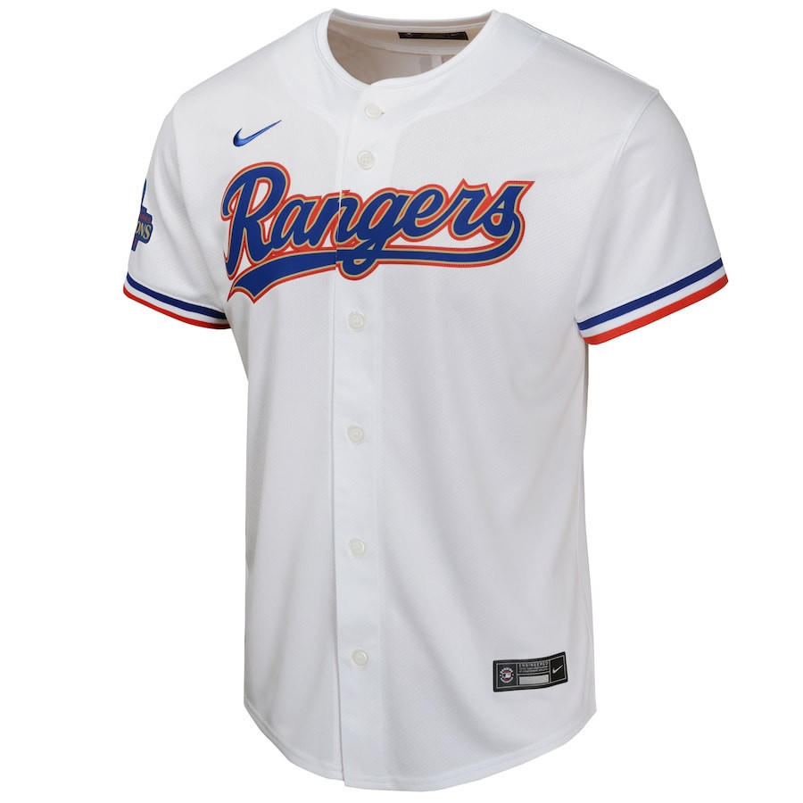 Alternative view of Marcus Semien 2 Texas Rangers 2024 YOUTH Gold Collection Limited Jersey - White - JS750 