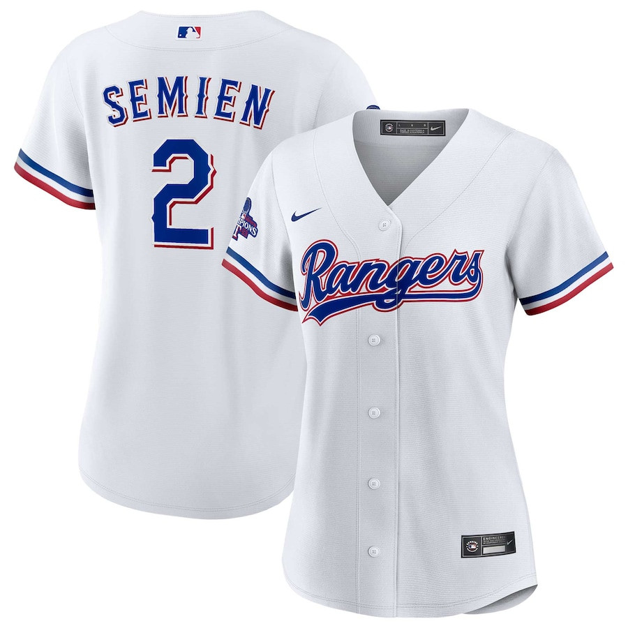 Marcus Semien 2 Texas Rangers Home 2023 World Series Champions Women Jersey - White - JS742 