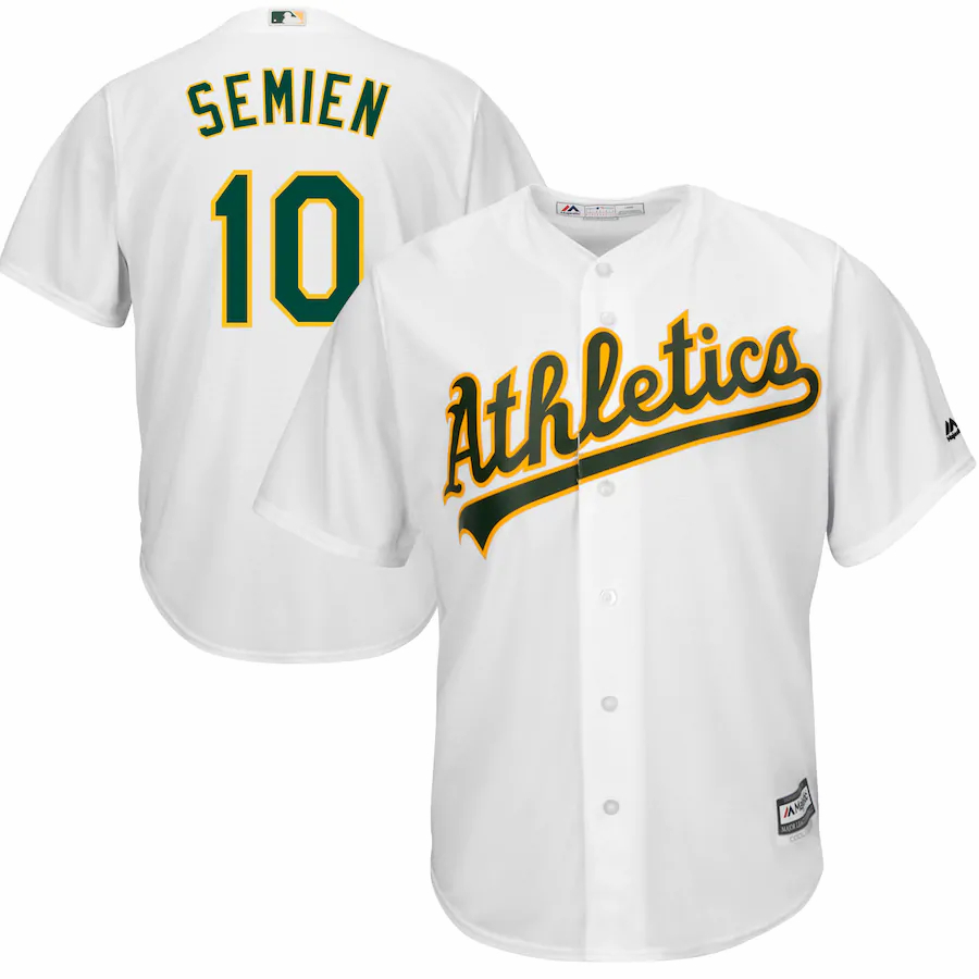 Marcus Semien Oakland Athletics Majestic Home Cool Base Player Jersey – White