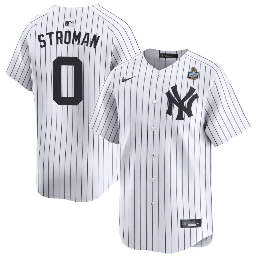 Marcus Stroman 0 New York Yankees 2024 World Series Home Limited Player Men Jersey - White 
