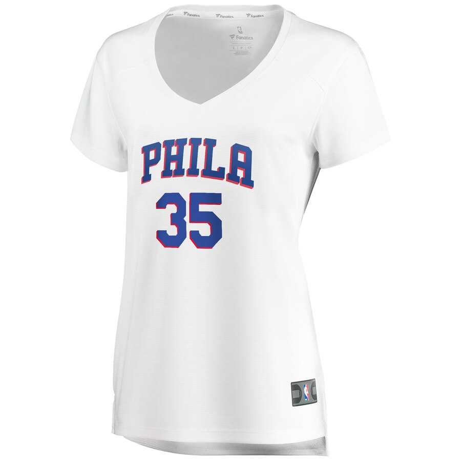 Alternative view of Marial Shayok Philadelphia 76ers Fanatics Branded Women's Fast Break Replica Jersey White - Association Edition