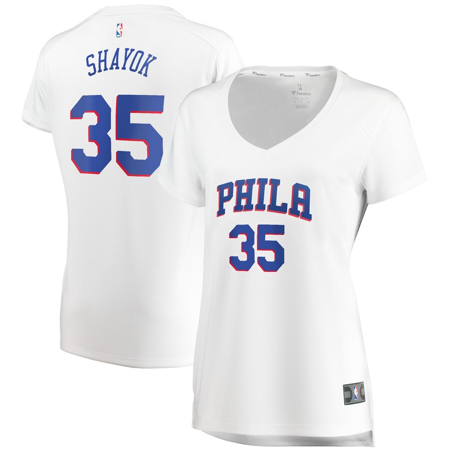 Marial Shayok Philadelphia 76ers Fanatics Branded Women's Fast Break Replica Jersey White - Association Edition