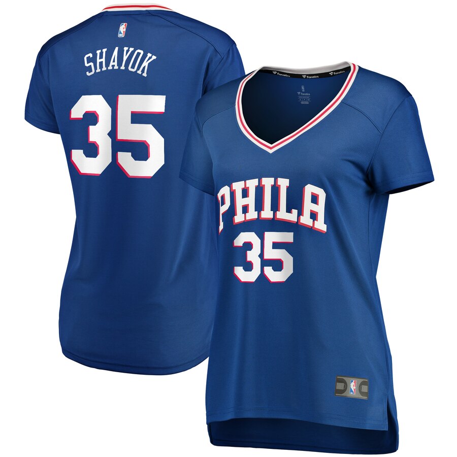 Marial Shayok Philadelphia 76ers Fanatics Branded Women's Fast Break Replica Player Jersey - Icon Edition - Royal
