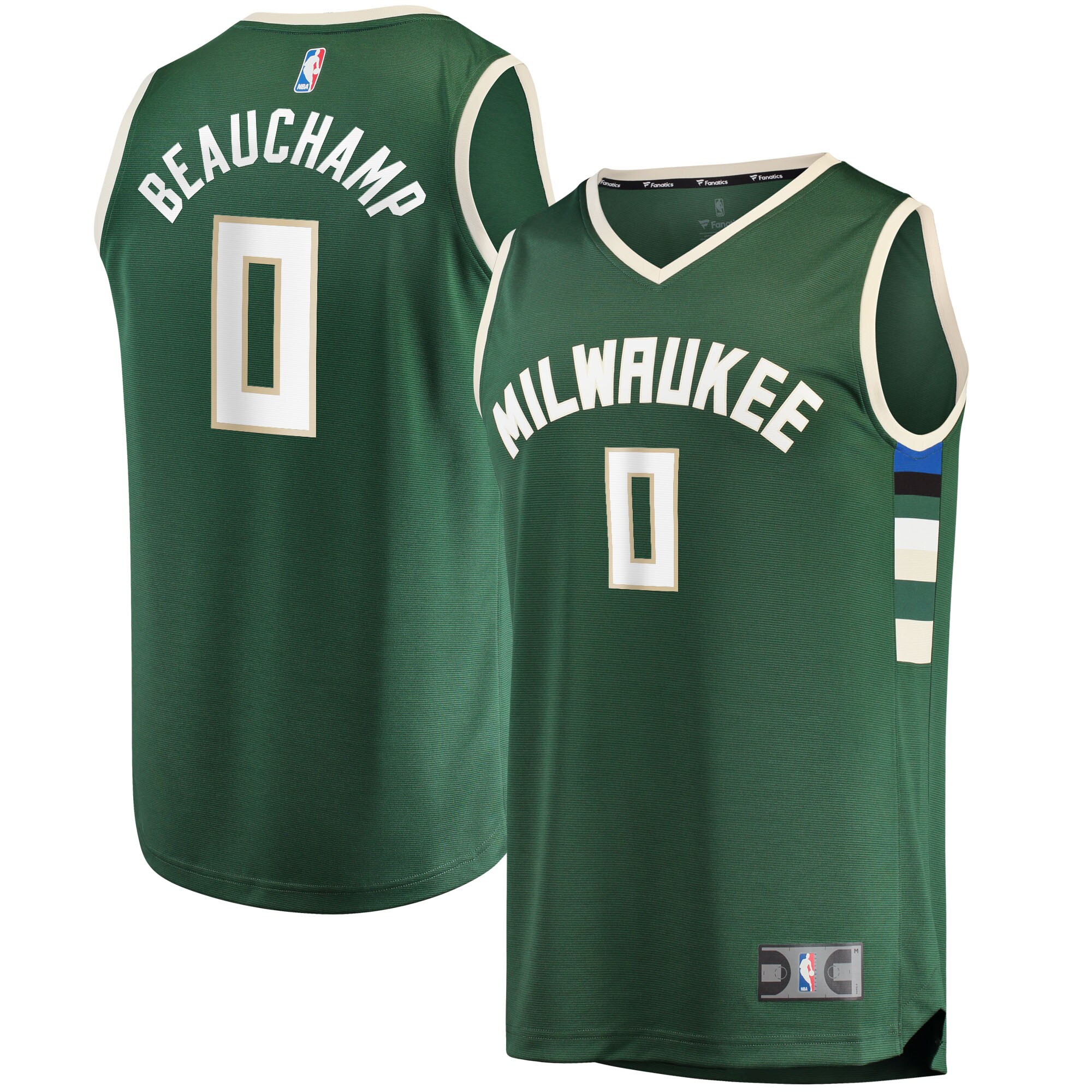 Alternative view of Marjon Beauchamp Milwaukee Bucks Fanatics Branded 2022 Nba Draft First Round Pick Fast Break Replica Player Jersey - Icon Edition - Hunter Green