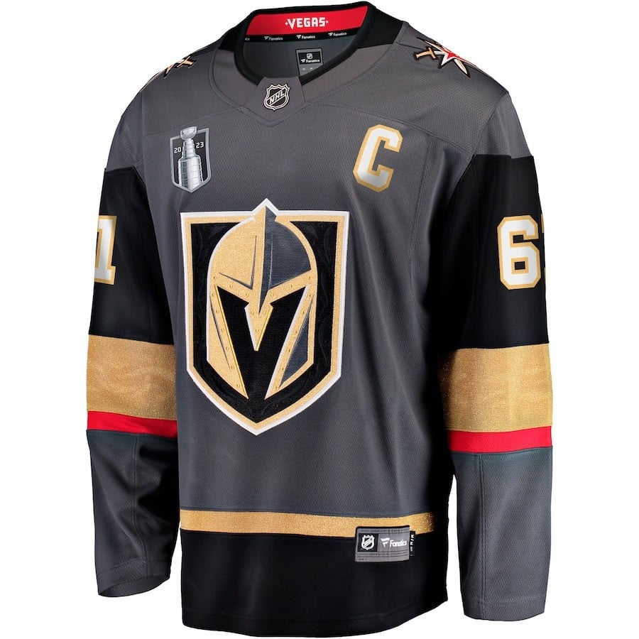Alternative view of Mark Stone 61 Vegas Golden Knights 2023 Stanley Cup Final Alternate Breakaway Player Jersey - Black - JS398 