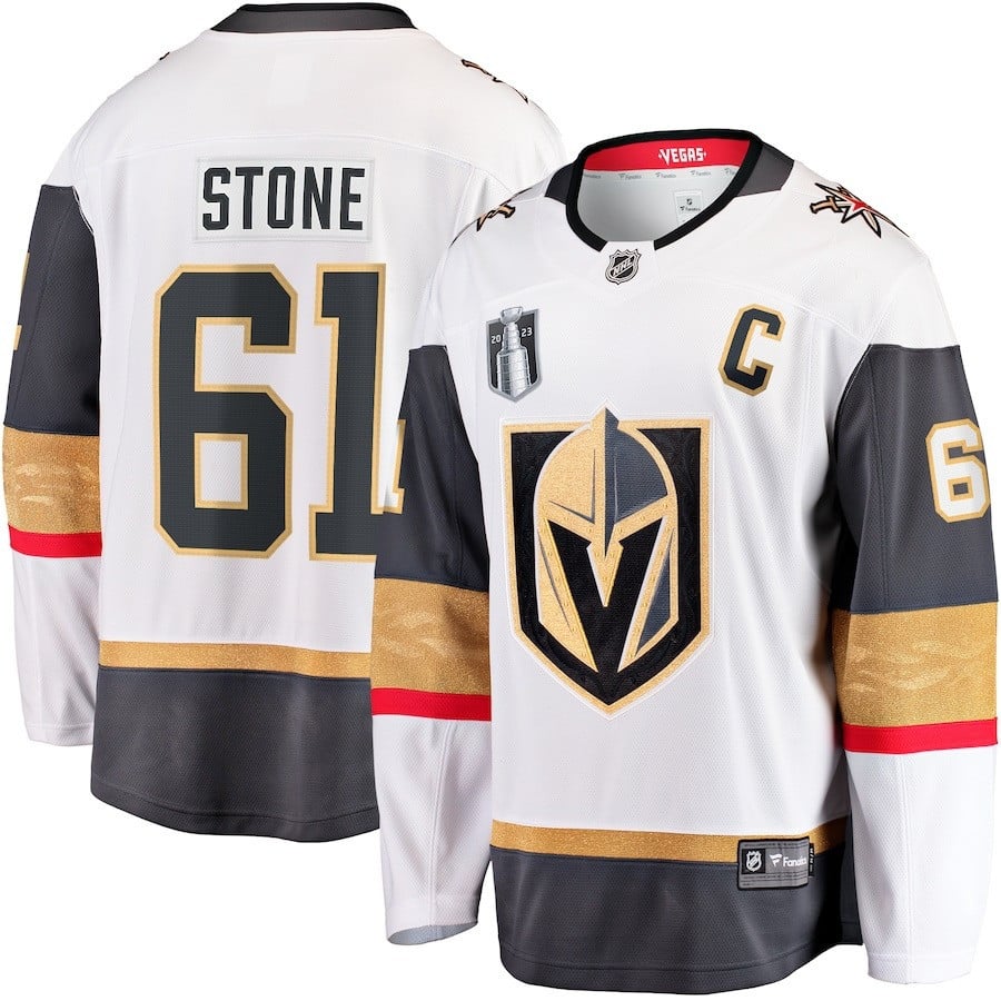 Mark Stone 61 Vegas Golden Knights 2023 Stanley Cup Final Away Breakaway Player Jersey - White - JS821 