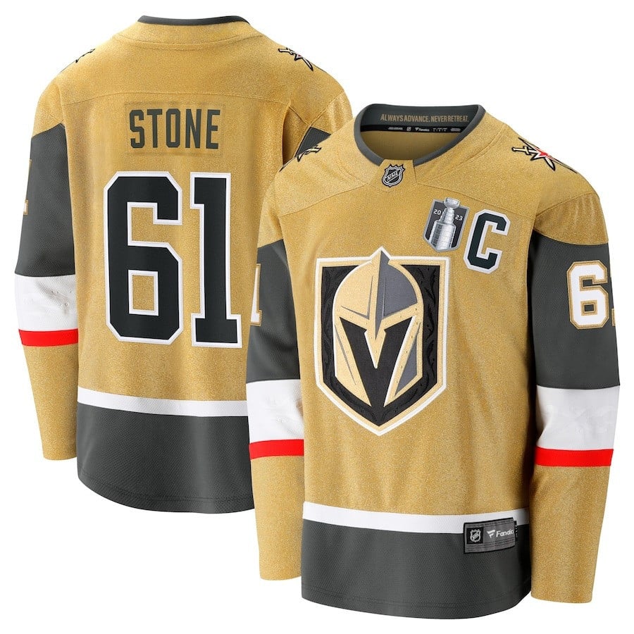 Mark Stone 61 Vegas Golden Knights 2023 Stanley Cup Final Home Breakaway Player Jersey - Gold - JS159 
