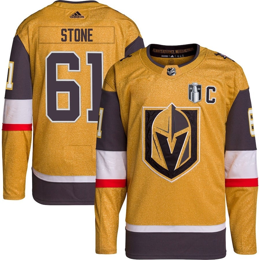 Mark Stone 61 Vegas Golden Knights 2023 Stanley Cup Final Home Player Jersey - Gold - JS564 