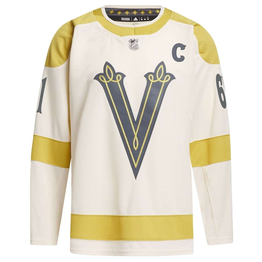 Alternative view of Mark Stone 61 Vegas Golden Knights 2024 NHL Winter Classic Primegreen Men Jersey - Cream - JS853 