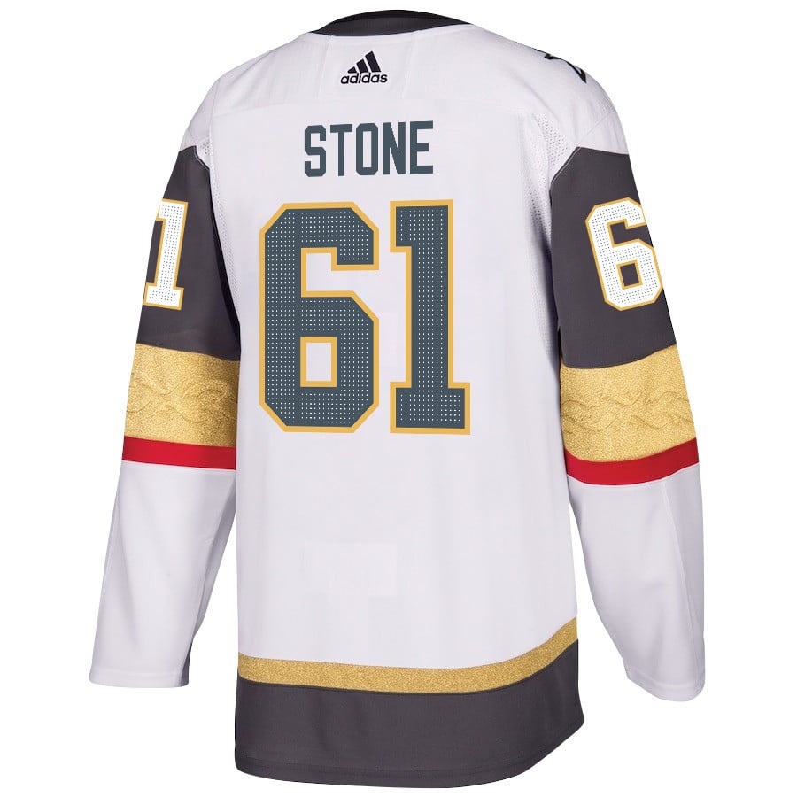 Alternative view of Mark Stone 61 Vegas Golden Knights Stanley Cup 2023 Champions Patch Away Breakaway Men Jersey - White - JS619 