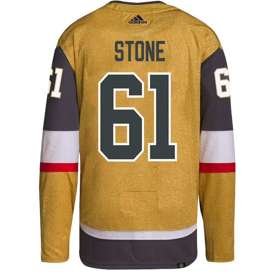 Alternative view of Mark Stone 61 Vegas Golden Knights Stanley Cup 2023 Final Patch Home Breakaway Men Jersey - Gold - JS439 