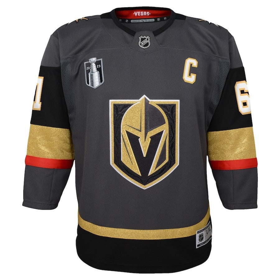 Alternative view of Mark Stone 61 Vegas Golden Knights Youth 2023 Stanley Cup Final Alternate Jersey - Black - JS970 
