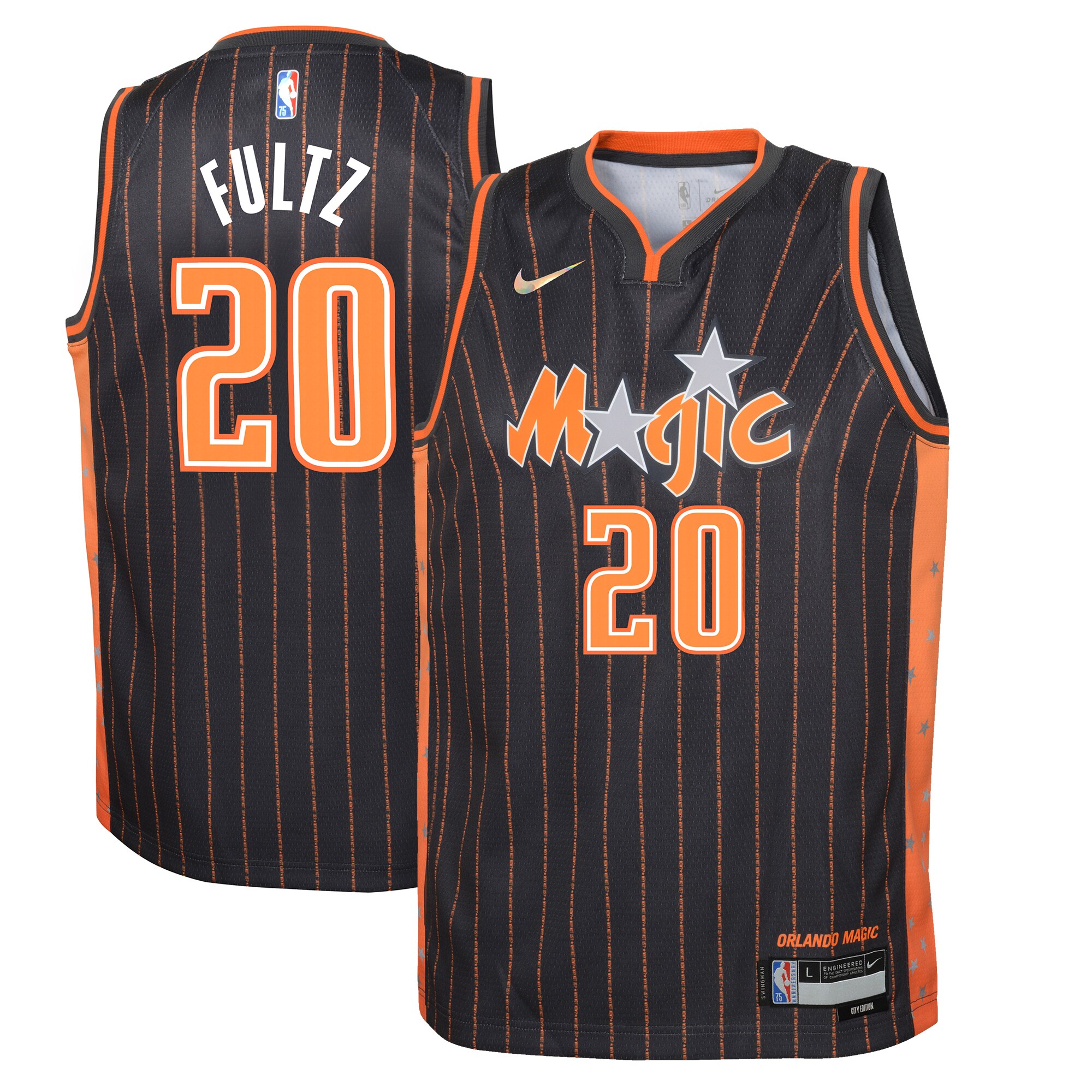 Alternative view of Markelle Fultz Orlando Magic Youth 2021/22 Swingman Jersey - City Edition - Anthracite