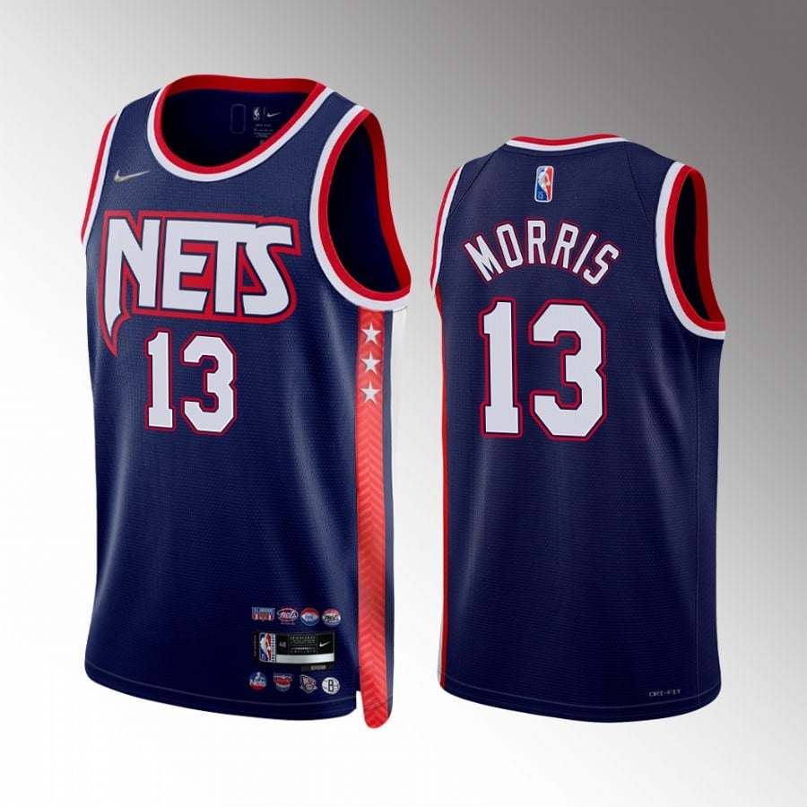 Markieff Morris 13 Brooklyn Nets Blue Jersey City Edition 75th Diamond - JS221 