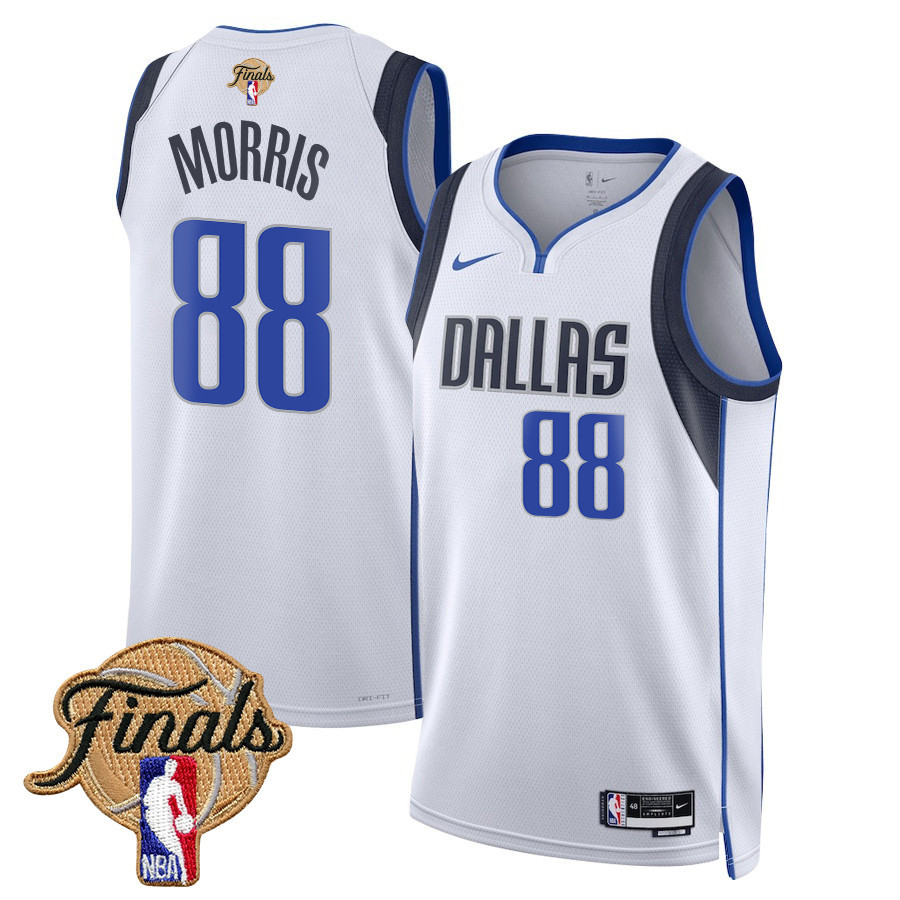 Markieff Morris 88 Dallas Mavericks 2024 FINALS PATCH Swingman Jersey - Association Edition - White - JS705 
