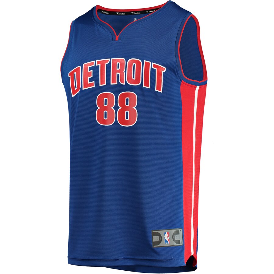 Alternative view of Markieff Morris Detroit Pistons Fanatics Branded Youth Fast Break Road Jersey – Blue