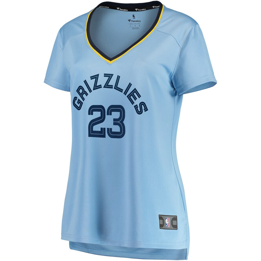Alternative view of Marko Guduric Memphis Grizzlies Fanatics Branded Women's Fast Break Player Jersey - Statement Edition - Light Blue
