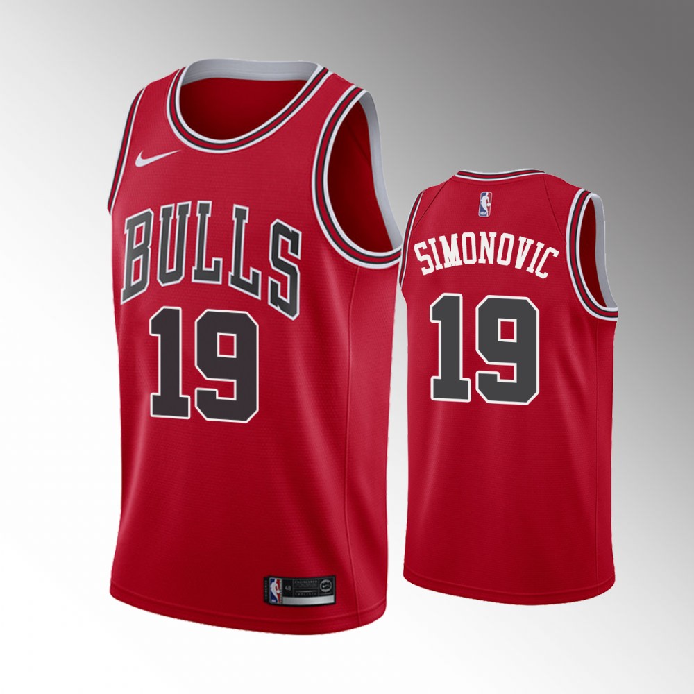 Marko Simonovic Chicago Bulls 2021 Icon Edition Red Jersey