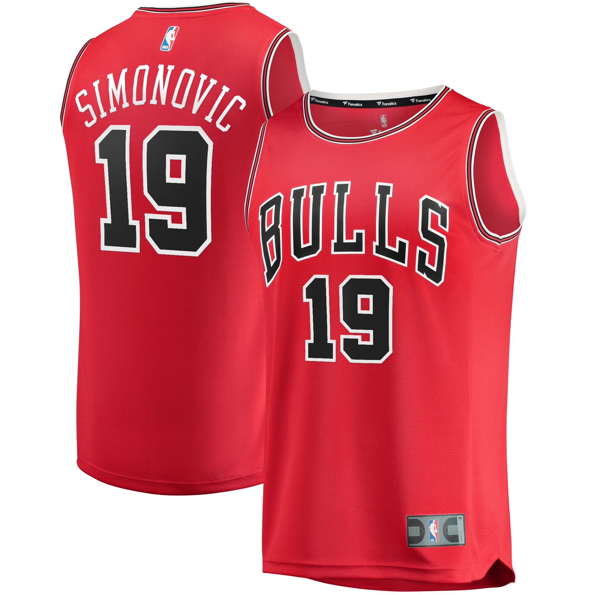 Alternative view of Marko Simonovic Chicago Bulls Fanatics Branded 2021/22 Fast Break Replica Jersey - Icon Edition - Red