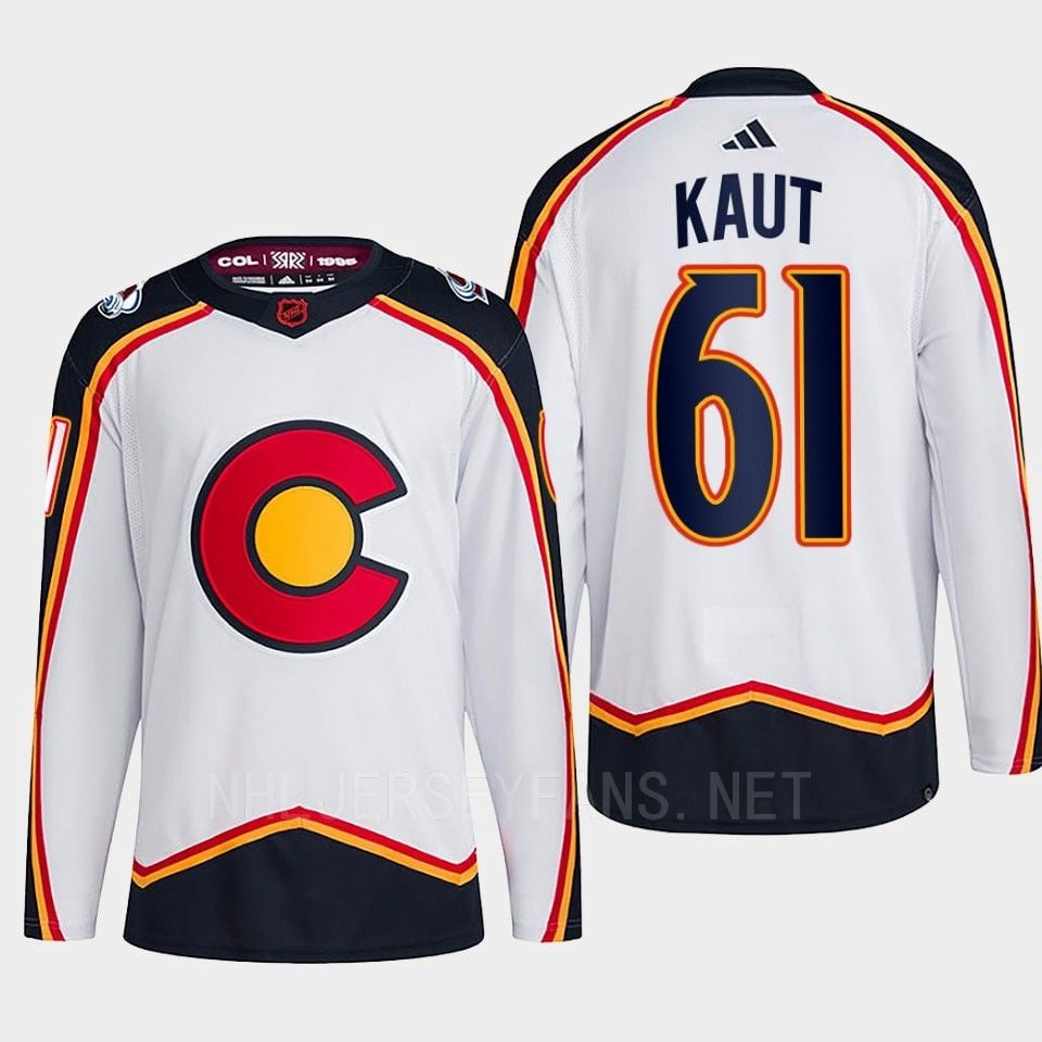 Martin Kaut 61 Reverse Retro 2.0 2022 Colorado Avalanche White Jersey Primegreen - JS939 