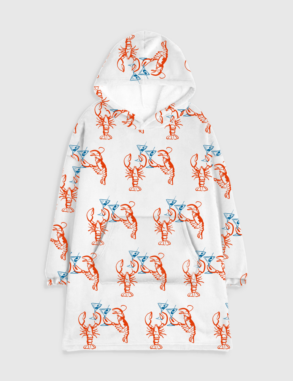 Martini Lobster Fisherman Aesthetic Lobster Cocktail Summer Martini Flannel Blanket Hoodie