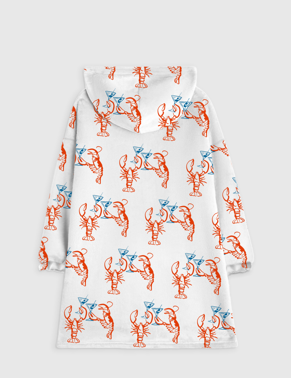 Alternative view of Martini Lobster Fisherman Aesthetic Lobster Cocktail Summer Martini Flannel Blanket Hoodie