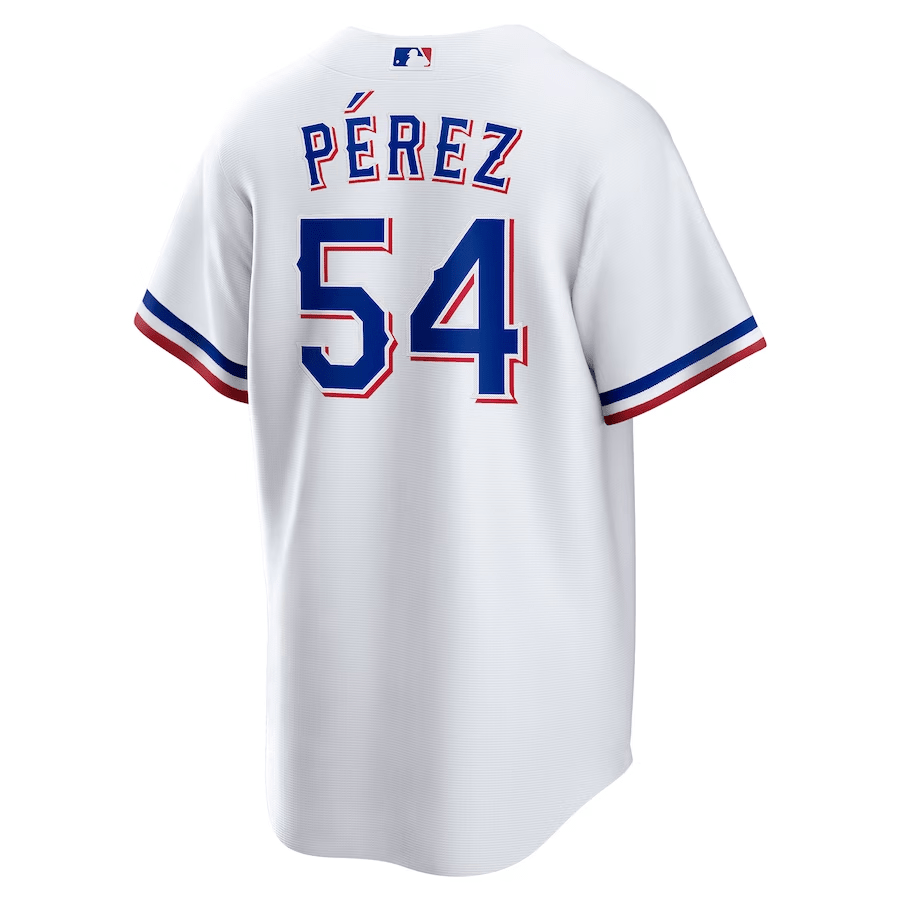 Alternative view of Martín Pérez 54 Texas Rangers Home Men Jersey - White - JS345 
