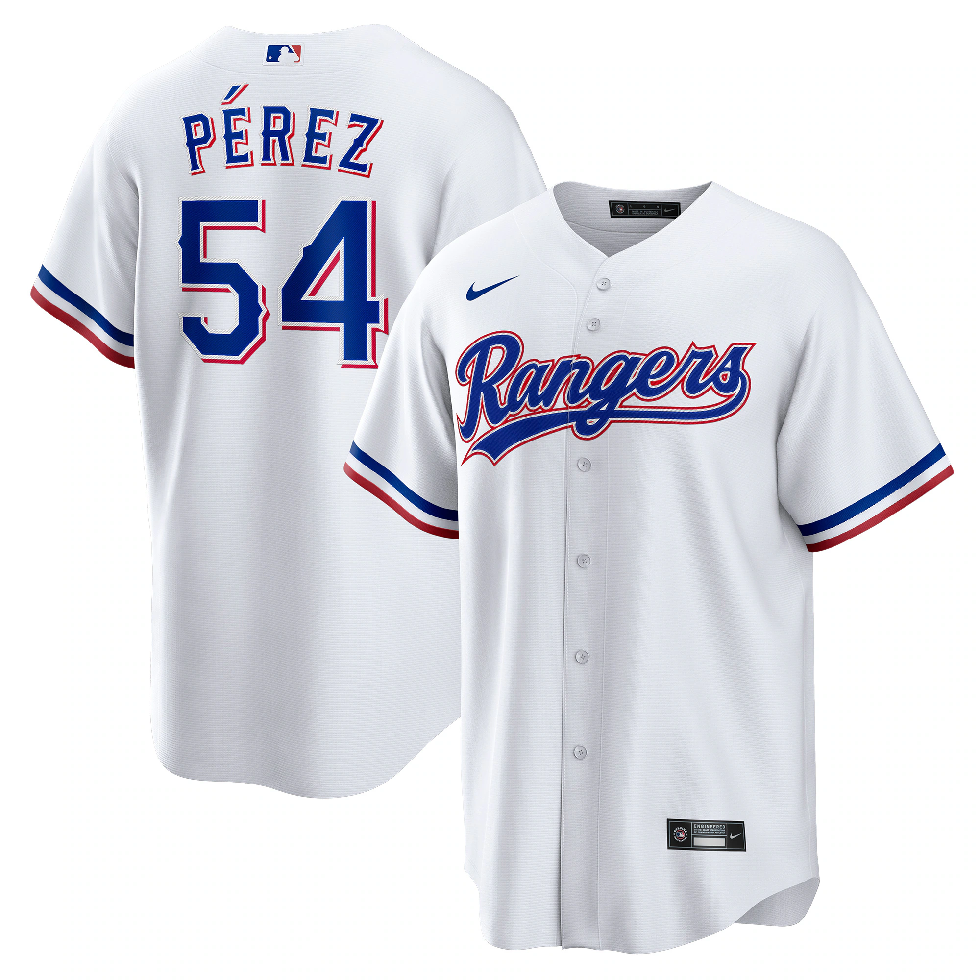 Alternative view of MartÃƒÆ’Ã‚Â­n PÃƒÆ’Ã‚Â©rez Texas Rangers Home Replica Player Jersey - White