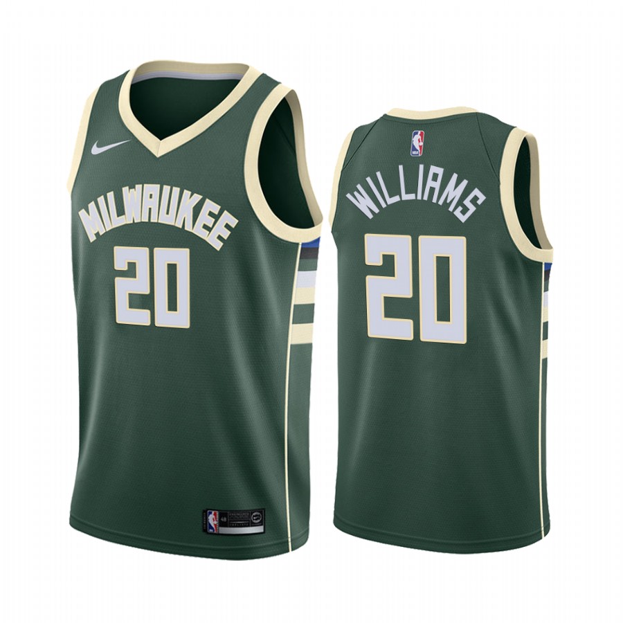 Marvin Williams Milwaukee Bucks 2019-20 Green Icon #20 Jersey