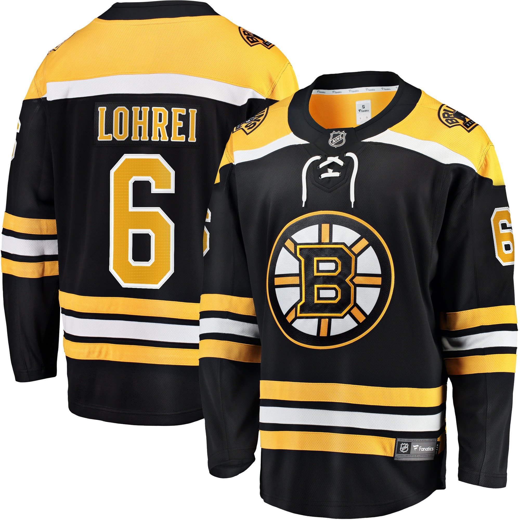 Mason Lohrei 6 Boston Bruins Home Breakaway Jersey - Men, Black - JS838 