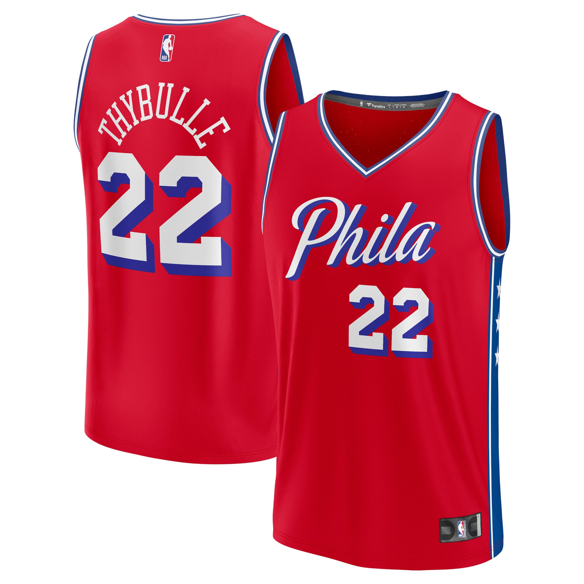 Alternative view of Matisse Thybulle Philadelphia 76ers Fanatics Branded Fast Break Replica Player Jersey - Statement Edition - Red