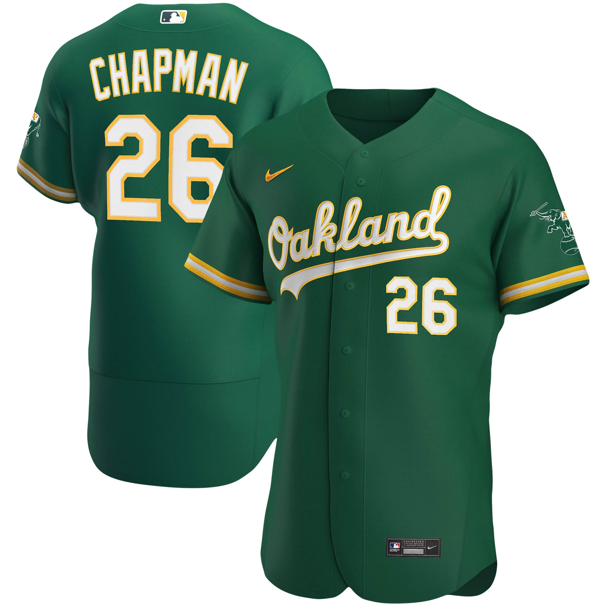 Matt Chapman Oakland Athletics Alternate Authentic Player Jersey – Kelly Green
