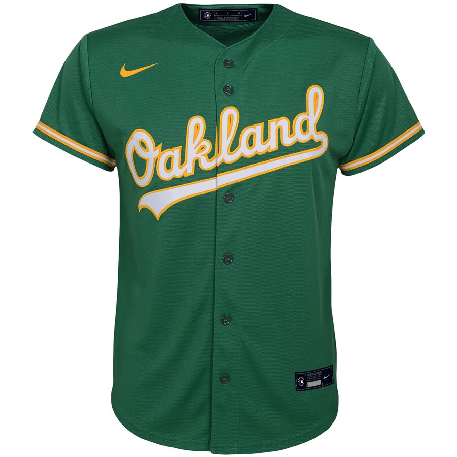 Alternative view of Matt Chapman Oakland Athletics Youth Alternate 2020 Replica Player Jersey - Kelly Green