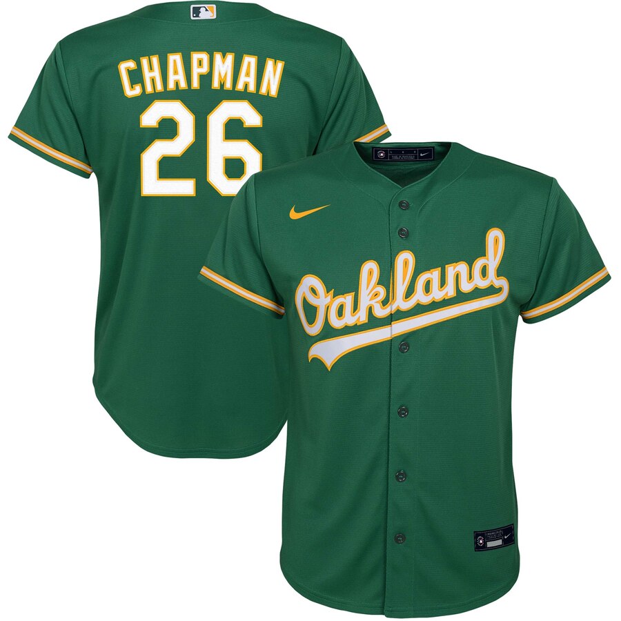 Matt Chapman Oakland Athletics Youth Alternate 2020 Replica Player Jersey - Kelly Green