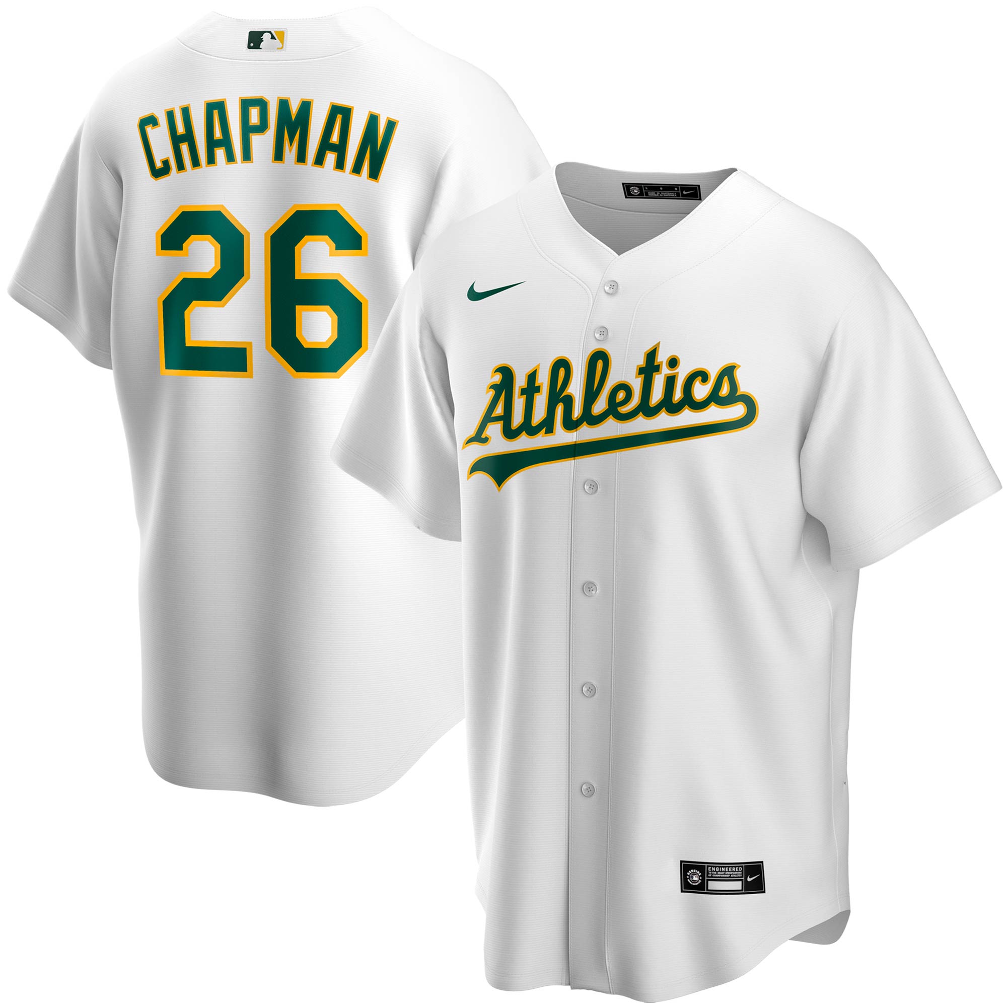 Alternative view of Matt Chapman Oakland Athletics Youth Alternate Replica Player Jersey - White