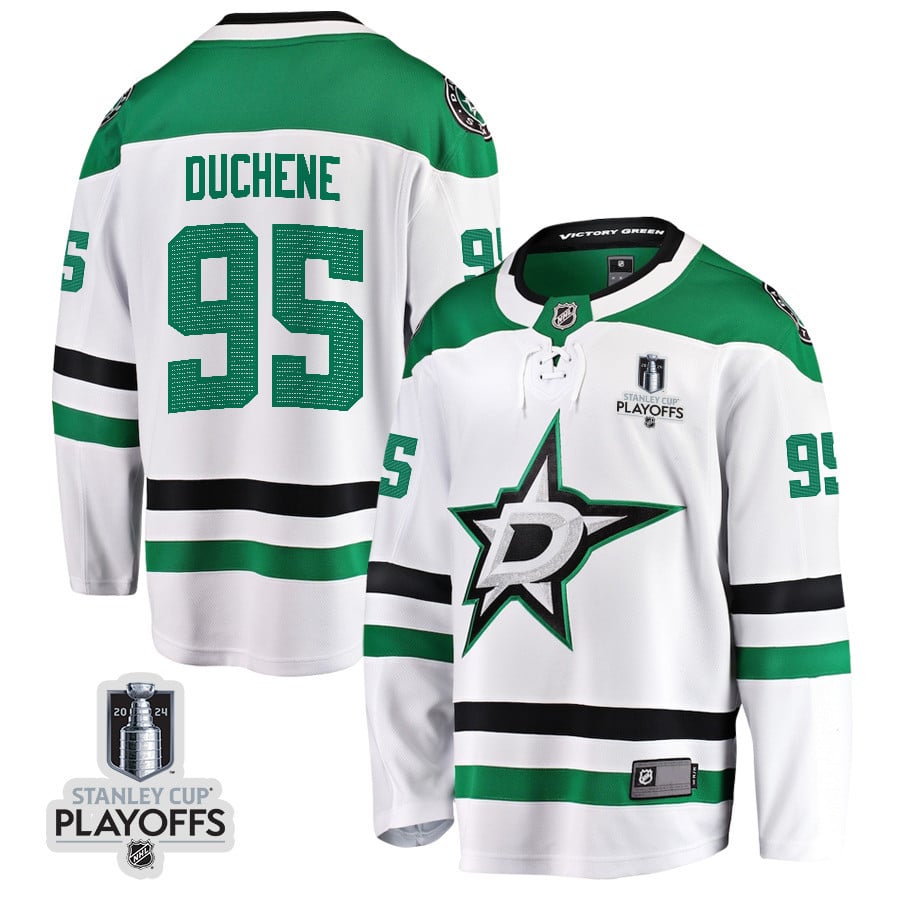 Matt Duchene 95 Dallas Stars 2024 NHL Playoffs Patch Away Breakaway Jersey - Men - JS798 