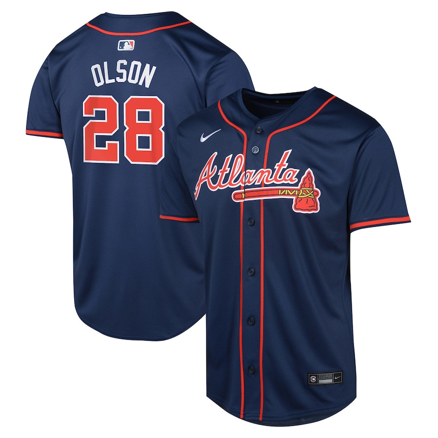 Matt Olson 28 Atlanta Braves Alternate Limited YOUTH Jersey - Navy - JS399