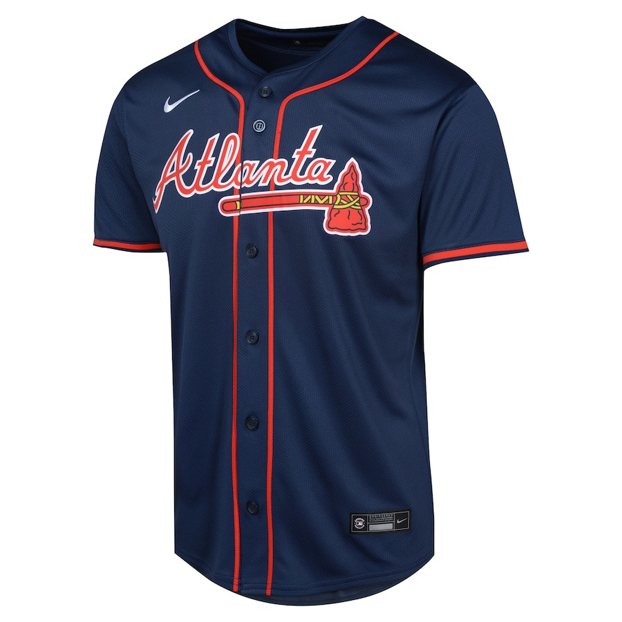 Alternative view of Matt Olson 28 Atlanta Braves Alternate Limited YOUTH Jersey - Navy - JS399