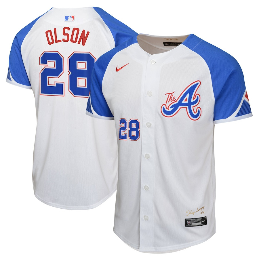 Matt Olson 28 Atlanta Braves City Connect Limited YOUTH Jersey - White - JS394
