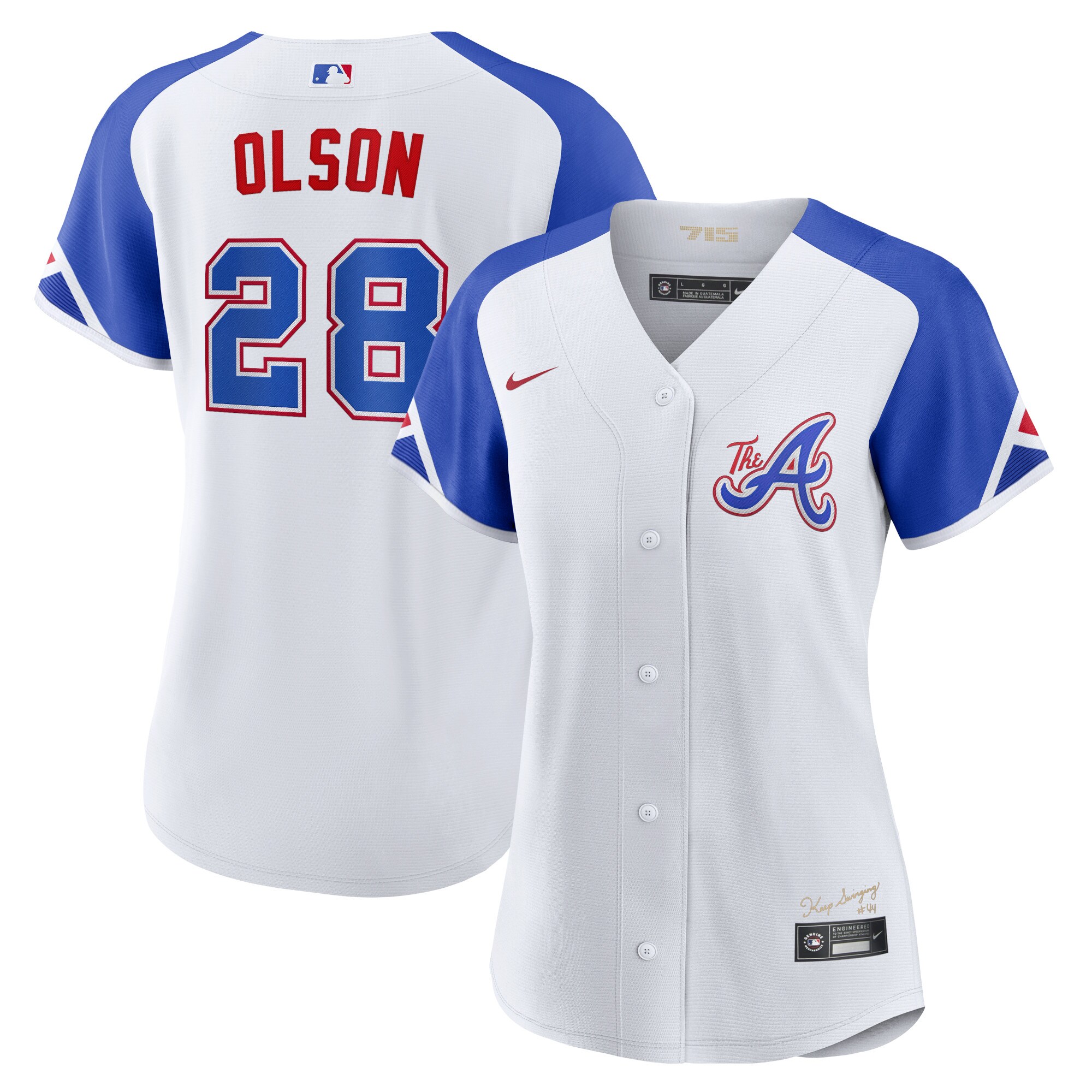 Alternative view of Matt Olson Atlanta Braves Women's 2023 City Connect Replica Player Jersey - White