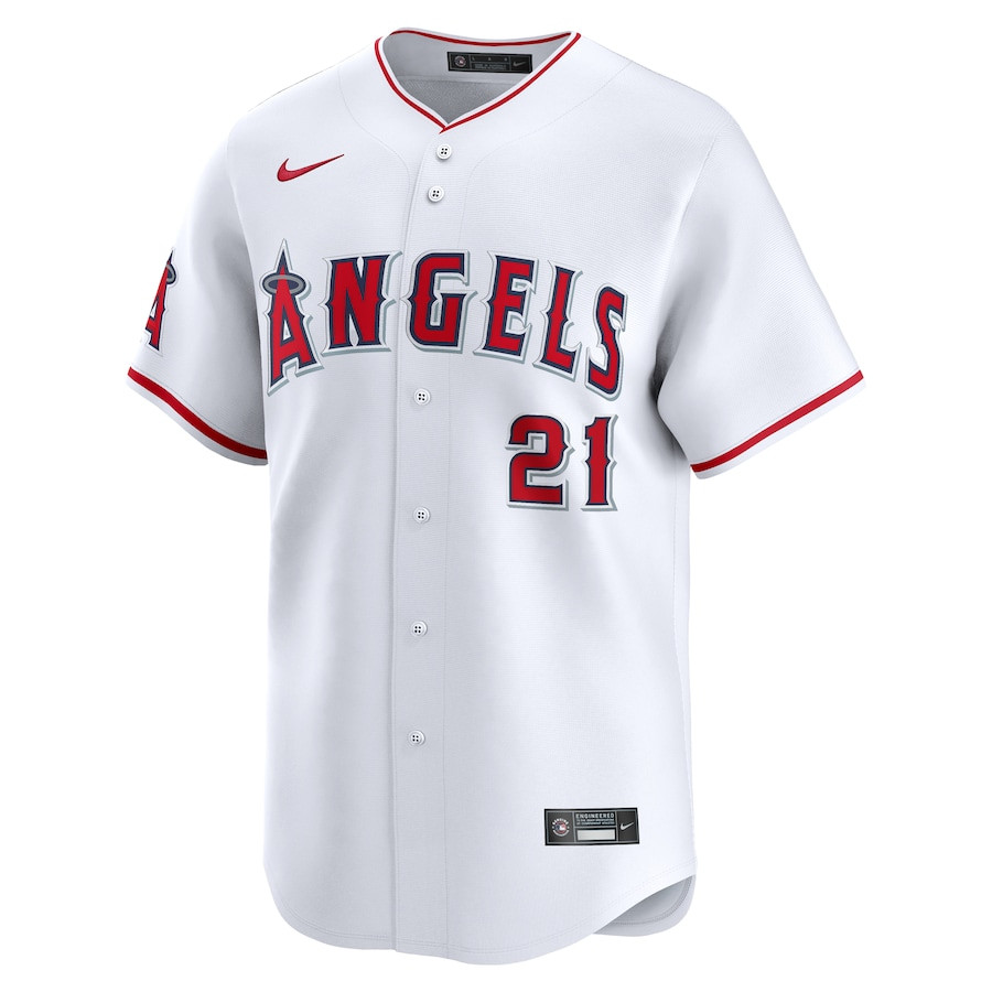 Alternative view of Matt Thaiss 21 Los Angeles Angels Home Limited Player Men Jersey - White 