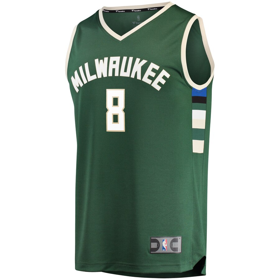 Alternative view of Matthew Dellavedova Milwaukee Bucks Fanatics Branded Fast Break Replica Jersey Green - Icon Edition